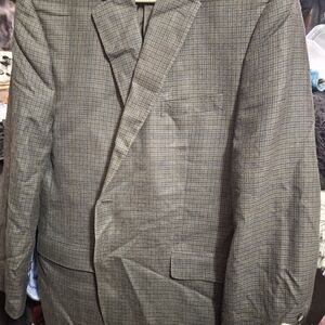 Men's Glen Plaid Notch Lapel Blazer in Taupe-Brown